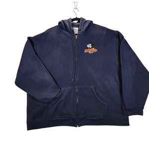 Disney Mickey Mouse Zip Up Hoodie Sweatshirt Navy Blue XXL Authentic Disney Stor